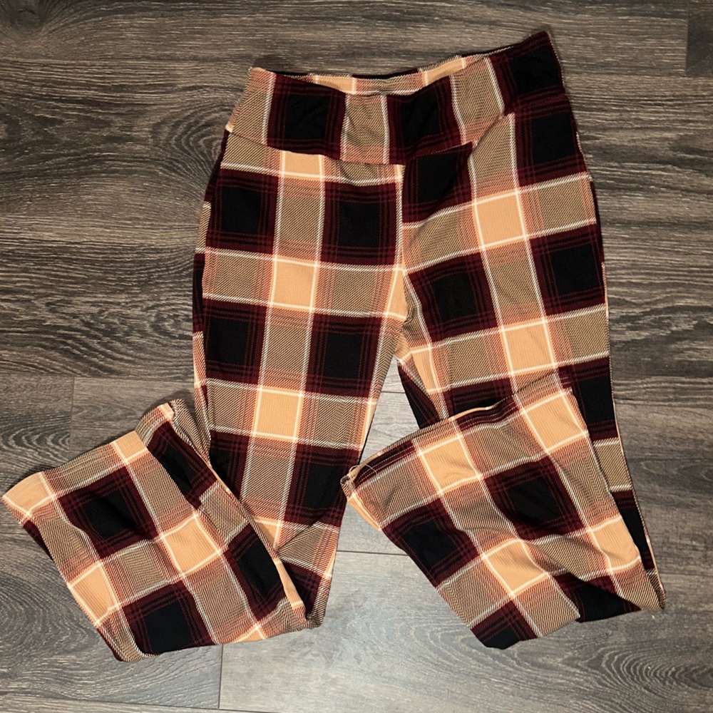 Flare Plaid Pants